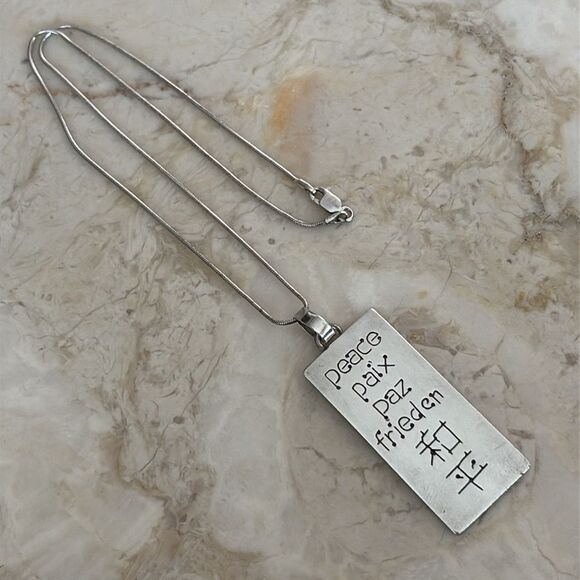 925 Sterling Silver “Peace” Necklace (Proceeds to Doctors Without Borders) - Picture 4 of 11